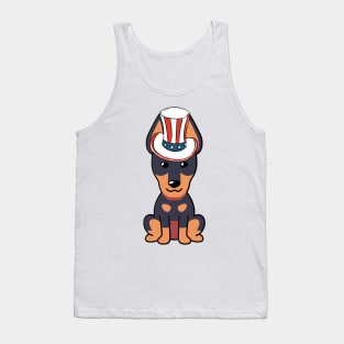 Funny guard dog is wearing uncle sam hat Tank Top